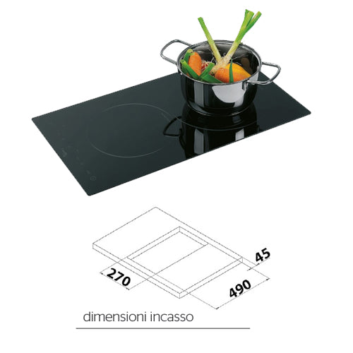 Piano cottura in ceramica per Barca, Camper, a 2 piastre, 220 v 1200/1600 w
